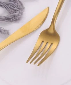 Top 10 ???? LuZana Bestek Set Goud - 30-delig - 6 Persoons - Luxe Klassieke Bestekset - Goud/zwart ???? -Bourgogne Shop 550x550 425