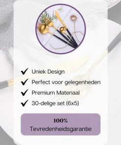 Top 10 ???? LuZana Bestek Set Goud - 30-delig - 6 Persoons - Luxe Klassieke Bestekset - Goud/zwart ???? -Bourgogne Shop 550x550 427