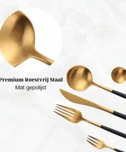 Top 10 ???? LuZana Bestek Set Goud - 30-delig - 6 Persoons - Luxe Klassieke Bestekset - Goud/zwart ???? -Bourgogne Shop 550x550 428