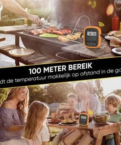 Korting ???? MostEssential Premium Draadloze Vleesthermometer - BBQ Thermometer - Kernthermometer - Suikerthermometer - Thermometer Koken - Keukenthermometer - 100 Meter Bereik - Inclusief Sondes & Batterijen ???? -Bourgogne Shop 550x550 440