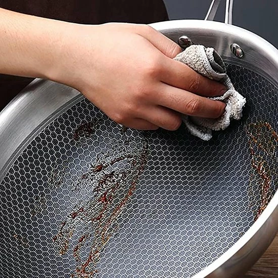 Uitgang ✨ MONOO Luxe Honingraat Wokpan Met Deksel - 32cm - Inductie - Compound Steel Wok ???? 5 Uitgang ✨ MONOO Luxe Honingraat Wokpan Met Deksel - 32cm - Inductie - Compound Steel Wok ???? - Afbeelding 5