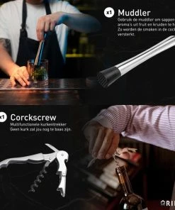 Top 10 ???? Grilla Cocktail Set - Cocktail Shaker - 11-Delige Cocktailset - Cocktailshaker - RVS ???? -Bourgogne Shop 550x550 513