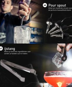 Top 10 ???? Grilla Cocktail Set - Cocktail Shaker - 11-Delige Cocktailset - Cocktailshaker - RVS ???? -Bourgogne Shop 550x550 514