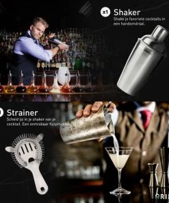 Top 10 ???? Grilla Cocktail Set - Cocktail Shaker - 11-Delige Cocktailset - Cocktailshaker - RVS ???? -Bourgogne Shop 550x550 517