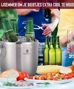 Beste Verkoop ???? Rednas IJsemmer Met Deksel - Sinterklaas Cadeautjes - Dubbelwandig - IJstang - IJsschep - Zeef - 4-delig - RVS ???? -Bourgogne Shop 550x550 526