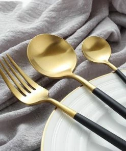 Hete verkoop ???? Timmers Trading Bestekset 6 Persoons - Gouden Bestek - Bestekset Goud 24 Delig - Vaatwasserbestendig ✔️ -Bourgogne Shop 550x550 574