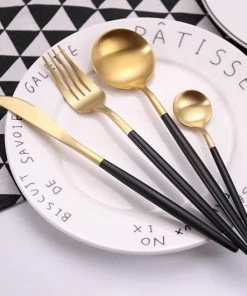 Hete verkoop ???? Timmers Trading Bestekset 6 Persoons - Gouden Bestek - Bestekset Goud 24 Delig - Vaatwasserbestendig ✔️ -Bourgogne Shop 550x550 575