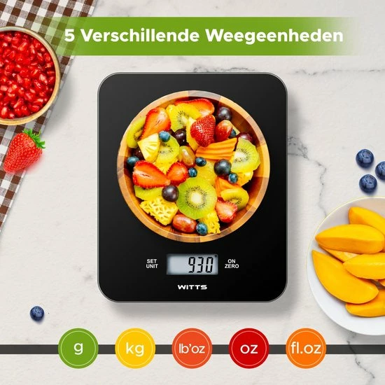 Goedkoopste ❤️ Witts Digitale Precisie Keuken Weegschaal – 1gr Tot 15 Kg – Tarra Functie – Elektrisch – Zwart ???? 3 Goedkoopste ❤️ Witts Digitale Precisie Keuken Weegschaal – 1gr Tot 15 Kg – Tarra Functie – Elektrisch – Zwart ???? - Afbeelding 3