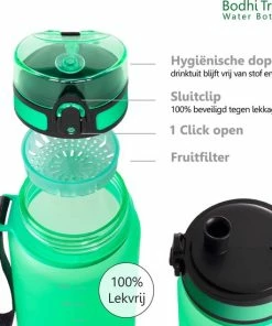 Beste Verkoop ???? Bodhi Tree Waterfles - Drinkfles 650 Ml - Met Fruitfilter - Sport Fles Volwassenen Kinderen Bidon Water Bottle 650ml - Groen ✔️ -Bourgogne Shop 550x550 619