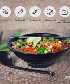 Aanbiedingen ???? Gadgy Noodle Kom Set - 2 Kommen, 2 Paar Eetstokjes En 2 Lepels - Noodle Bowl - Japans Servies ???? -Bourgogne Shop 550x550 635