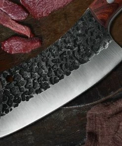 Beste deal ???? STORX Slagersmes - Handmade - Hak Mes - BBQ - Mes - Mannen - Koken - BBQ Master - Carbon Staal - Stoer - Hak Bijltje - Handgemaakt - Koksmes - CADEAU TIP! ???? -Bourgogne Shop 550x550 64