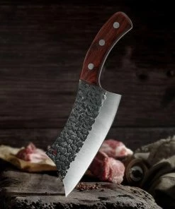 Beste deal ???? STORX Slagersmes - Handmade - Hak Mes - BBQ - Mes - Mannen - Koken - BBQ Master - Carbon Staal - Stoer - Hak Bijltje - Handgemaakt - Koksmes - CADEAU TIP! ???? -Bourgogne Shop 550x550 65