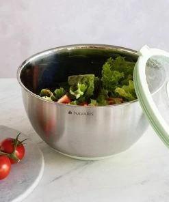 Beste Pirce ???? Navaris Roestvrijstalen Kommen Met Deksel - Set Van 2 Mengkommen Met Deksels En 3 Raspen - 1,4L En 4,7L Slakommen Met 3 Soorten Raspen - In Mintgroen ???? -Bourgogne Shop 550x550 663