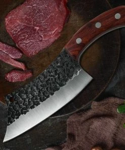 Beste deal ???? STORX Slagersmes - Handmade - Hak Mes - BBQ - Mes - Mannen - Koken - BBQ Master - Carbon Staal - Stoer - Hak Bijltje - Handgemaakt - Koksmes - CADEAU TIP! ???? -Bourgogne Shop 550x550 70