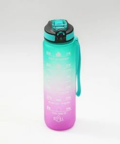 Kopen ✨ Sahara Sailor - Waterfles 1 Liter - Motivatie - Tijdsmarkering - Lekvrij - Mint Roze ????