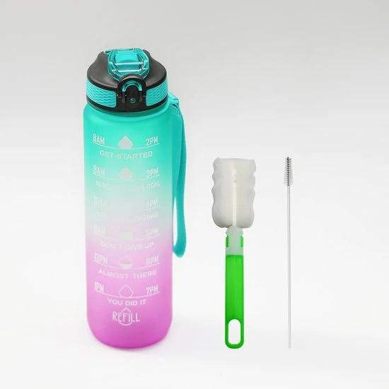 Kopen ✨ Sahara Sailor - Waterfles 1 Liter - Motivatie - Tijdsmarkering - Lekvrij - Mint Roze ???? 5 Kopen ✨ Sahara Sailor - Waterfles 1 Liter - Motivatie - Tijdsmarkering - Lekvrij - Mint Roze ???? - Afbeelding 5