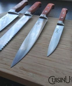 Flash-uitverkoop ⌛ CuisinU Messenset Met Messenblok En Ingebouwde Messenslijper - 6 Delig - Hout - Messenset Met Blok ???? -Bourgogne Shop 550x550 780