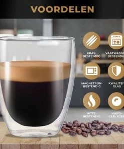 Beste Pirce ⭐ RoyalGoods® Dubbelwandige Glazen – Koffieglazen - Theeglazen – 2 Stuks 80ML, 250ML En 350ML – 6 Stuks Totaal – Cappuccino Glazen - Espresso Glazen, Latte Macchiato Glazen ???? -Bourgogne Shop 550x550 803