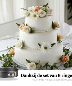 Goedkoopste ❤️ Bakiez® 6-delig Ronde Springvorm Set - Maten: Ø 28 / 26 / 24 / 22 / 20 / 18 Cm - Bakblik Rond - Taartvorm - Bakvorm - RVS - Anti Aanbaklaag ❤️ -Bourgogne Shop 550x550 824