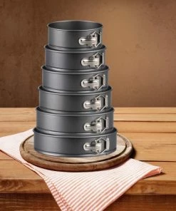 Goedkoopste ❤️ Bakiez® 6-delig Ronde Springvorm Set - Maten: Ø 28 / 26 / 24 / 22 / 20 / 18 Cm - Bakblik Rond - Taartvorm - Bakvorm - RVS - Anti Aanbaklaag ❤️ -Bourgogne Shop 550x550 825