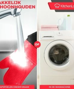 Hete verkoop ???? KitchenLove Ovenwanten Siliconen - Ovenhandschoenen Hittebestendig Tot 230 °C - 2 Stuks - Rood ???? -Bourgogne Shop 550x550 838