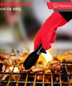 Hete verkoop ???? KitchenLove Ovenwanten Siliconen - Ovenhandschoenen Hittebestendig Tot 230 °C - 2 Stuks - Rood ???? -Bourgogne Shop 550x550 839
