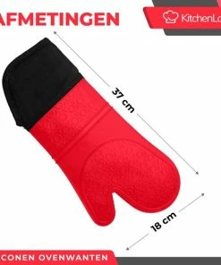 Hete verkoop ???? KitchenLove Ovenwanten Siliconen - Ovenhandschoenen Hittebestendig Tot 230 °C - 2 Stuks - Rood ???? -Bourgogne Shop 550x550 840