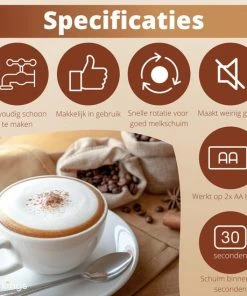 Hete verkoop ???? Earkings Melkopschuimer - Melkopschuimer Elektrisch Voor Heerlijk Melkschuim - Eenvoudige En Makkelijke Melkschuimer - Melkopschuimer Handmatig Wit ⌛ -Bourgogne Shop 550x550 870