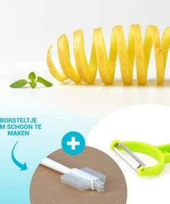 Uitgang ✨ Qitch & Quisine Premium Spiraalsnijder + Borstel & Dunschiller – 4-in-1 Multifunctionele Groentensnijder – Groentenpasta/Groentenspaghetti Spiralizer – Vegetarische/Veganistische/Paleo/Low-Carb Recepten & Dieet ???? -Bourgogne Shop 550x550 881