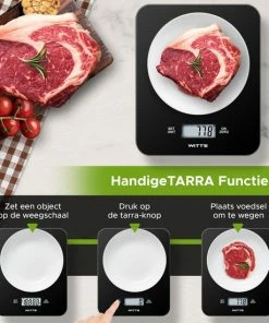 Goedkoopste ❤️ Witts Digitale Precisie Keuken Weegschaal – 1gr Tot 15 Kg – Tarra Functie – Elektrisch – Zwart ???? 16 Goedkoopste ❤️ Witts Digitale Precisie Keuken Weegschaal – 1gr Tot 15 Kg – Tarra Functie – Elektrisch – Zwart ???? -Bourgogne Shop 550x550 9