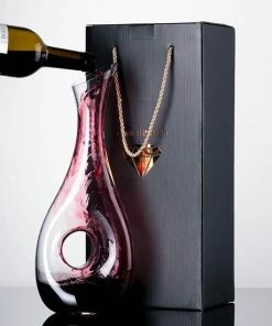 Korting ???? Crystal Purche Decanteer Karaf Wijn 1,4L – Wijn Accessoires – Wijnkaraffen – Decanteerkaraf - Black Friday Sale – Sinterklaas - Kerst Cadeautje - Kerstcadeau Voor Mannen/vrouwen ????