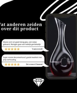 Korting ???? Crystal Purche Decanteer Karaf Wijn 1,4L – Wijn Accessoires – Wijnkaraffen – Decanteerkaraf - Black Friday Sale – Sinterklaas - Kerst Cadeautje - Kerstcadeau Voor Mannen/vrouwen ???? -Bourgogne Shop 550x550 940
