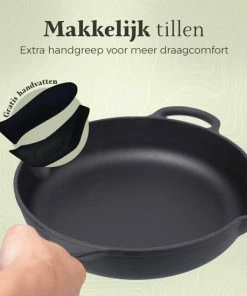 Hete verkoop ???? Belluci - Ø26cm - Gietijzeren Pan - Skillet - Koekenpan Geschikt Voor Alle Warmtebronnen BBQ En Inductie Incl. Accessoires - Hapjespan - Braadpan ???? -Bourgogne Shop 550x550 955