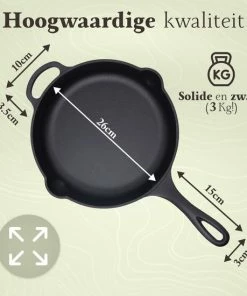 Hete verkoop ???? Belluci - Ø26cm - Gietijzeren Pan - Skillet - Koekenpan Geschikt Voor Alle Warmtebronnen BBQ En Inductie Incl. Accessoires - Hapjespan - Braadpan ???? -Bourgogne Shop 550x550 956