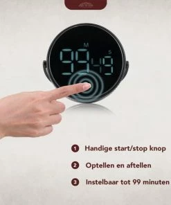 Groothandel ???? Nimma Kookwekker - Digitale Keukenwekker - Magnetisch - Incl. Timer En Stopwatch - Draaiknop - Led - Zwart ???? -Bourgogne Shop 550x550 960
