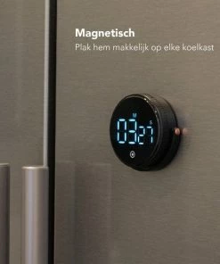 Groothandel ???? Nimma Kookwekker - Digitale Keukenwekker - Magnetisch - Incl. Timer En Stopwatch - Draaiknop - Led - Zwart ???? -Bourgogne Shop 550x550 962