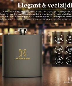 Gloednieuw ???? Heupfles - Platvink - Heupflacon - Zakflacon - Heupflesje - Whiskey - RVS - Shotglaasjes - Jack Rackham ⭐ -Bourgogne Shop 550x550 967