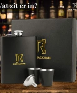 Gloednieuw ???? Heupfles - Platvink - Heupflacon - Zakflacon - Heupflesje - Whiskey - RVS - Shotglaasjes - Jack Rackham ⭐ -Bourgogne Shop 550x550 969