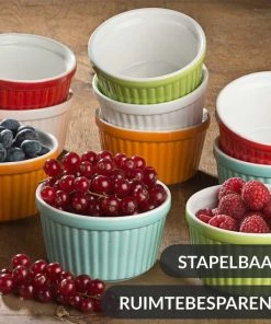 Groothandel ❤️ Chefarone Mini Ronde Ovenschalen – Mini Vormpjes – Bakvormen – Keramiek – 200 ML - Set Van 10 - Multicolor ???? -Bourgogne Shop 550x550 988