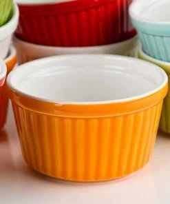 Groothandel ❤️ Chefarone Mini Ronde Ovenschalen – Mini Vormpjes – Bakvormen – Keramiek – 200 ML - Set Van 10 - Multicolor ???? -Bourgogne Shop 550x550 989