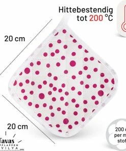 Groothandel ???? Tavas Sevilya Ovenwant Met Pannenlap Vepakt - Paarse Stippels Katoen, Thermolite Hittebestendig Tot 200°C Set Van 2 | Pannenlappen En Ovenwanten Set Ovenhandschoenen ???? -Bourgogne Shop 550x551 1