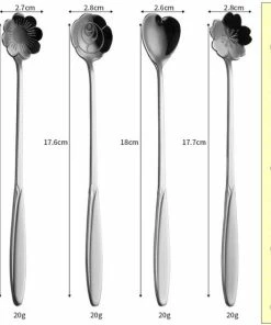 Nieuw ✔️ Fako Bijoux® - 4 Lange Lepels Bloem Motief - Latte Macchiato - Longdrink - Cocktail - Dessert - IJs - Koffie - Goud - 4 Stuks - Bewaarzakje ???? -Bourgogne Shop 550x552 7