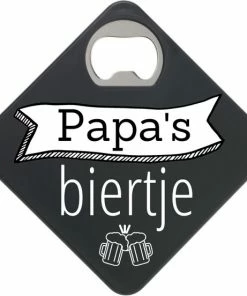 Goedkoop ⌛ The Big Gifts Onderzetter - Bieropener - Papa's Biertje - Flessenopener - Cadeauartikel - Gift - Cadeau - Vaderdag ❤️