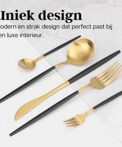 Top 10 ???? LuZana Bestek Set Goud - 30-delig - 6 Persoons - Luxe Klassieke Bestekset - Goud/zwart ???? -Bourgogne Shop 550x553 1