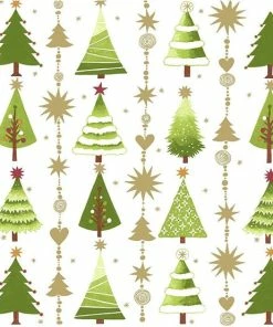 Korting ???? Paper Design 20x Kerst Servetten Wit Met Kerstbomen 33 X 33 Cm - Kerstdiner - Tafeldecoratie Wegwerp Servetten ????