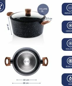 Kopen ⌛ Westinghouse Kookpan/Braadpan Inductie - Ø 28 Cm - Zwart Marmer - Speciale Editie - Met Deksel ???? -Bourgogne Shop 550x554 7