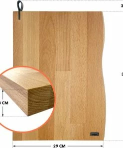 Coupon ???? Industrial Living Snijplank Hout - Hakblok Met Lederen Lus Houder- Massief Beukenhout- Groot Formaat-3CM Dik ✨ -Bourgogne Shop 550x558 2