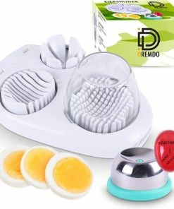 Goedkoopste ???? Dremdo Eiersnijder 3-delig | Vaatwasserbestendig | Incl. Eierprikker En Eierwekker - Eisnijder - Eiprikker - Eiwekker ????