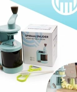 Uitgang ✨ Qitch & Quisine Premium Spiraalsnijder + Borstel & Dunschiller – 4-in-1 Multifunctionele Groentensnijder – Groentenpasta/Groentenspaghetti Spiralizer – Vegetarische/Veganistische/Paleo/Low-Carb Recepten & Dieet ???? -Bourgogne Shop 550x564 5
