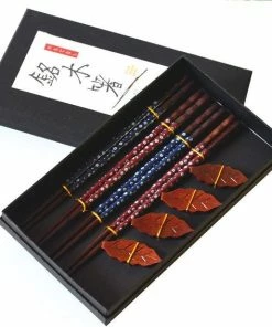 Uitgang ???? Asiansticks - Luxe Houten Chopsticks Met Houder - Sushiset Voor 4 Personen - Cadeauset ????